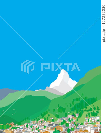 ツェルマット　zermatt　マッターホルン　matterhorn　スイス　春風景 137222030