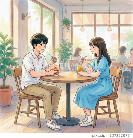 パステルアートで描いた夏休みデート 137222075