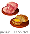 delicious meat and loaf food icon 137222693