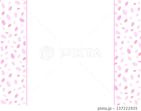 ピンク色のフレーム背景　シンプル　ベクターpng透明 137222935