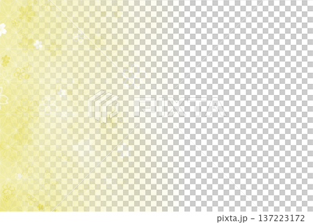 黄色の麻の葉と桜のグラデーション背景 137223172