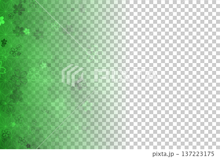 Green hemp leaf and cherry blossom gradient background 137223175