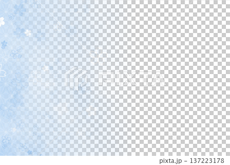 Light blue hemp leaf and cherry blossom gradient background 137223178