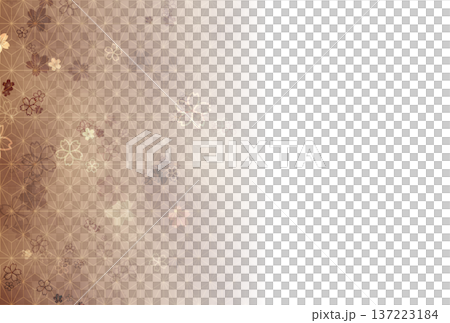 Brown hemp leaf and cherry blossom gradient background 137223184