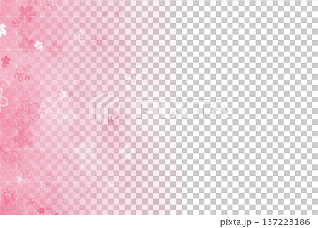 Vivid pink hemp leaf and cherry blossom gradient background 137223186
