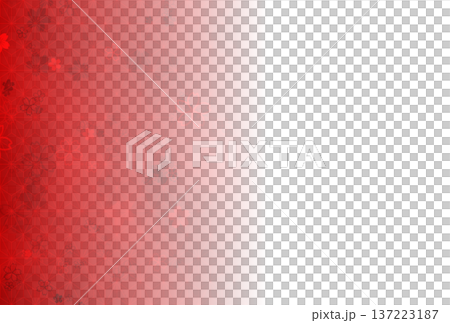 Red hemp leaf and cherry blossom gradient background 137223187