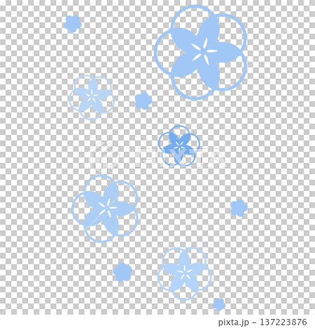 A simple illustration of many blue flowers 137223876