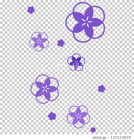 A simple illustration of many dark purple flowers A simple illustration of many dark purple flowers 137223879