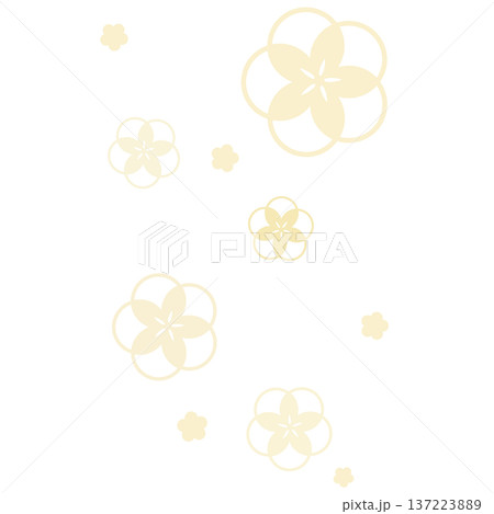 薄い黄色のシンプルなたくさんの花のイラスト 137223889
