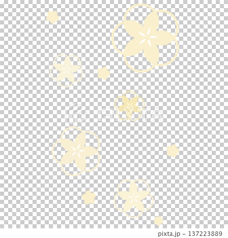 薄い黄色のシンプルなたくさんの花のイラスト 137223889
