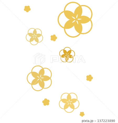 濃い黄色のシンプルなたくさんの花のイラスト 137223890