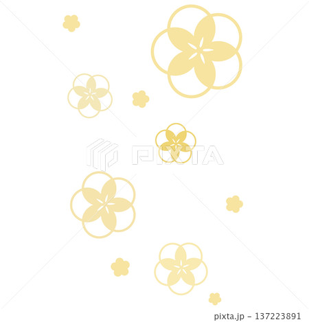 黄色のシンプルなたくさんの花のイラスト 黄色のシンプルなたくさんの花のイラスト 137223891
