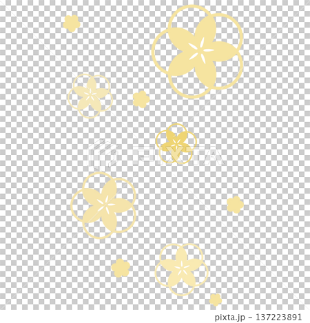 黄色のシンプルなたくさんの花のイラスト 黄色のシンプルなたくさんの花のイラスト 137223891
