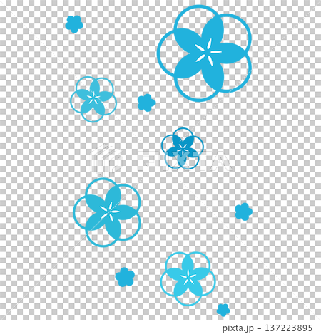 A simple illustration of many flowers in dark light blue A simple illustration of many flowers in dark light blue 137223895