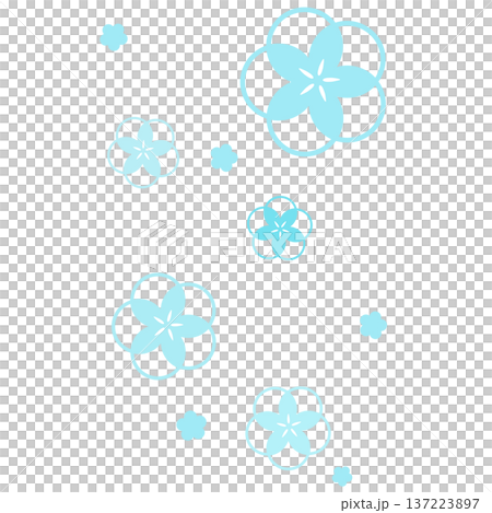 A simple light blue illustration of many flowers 137223897