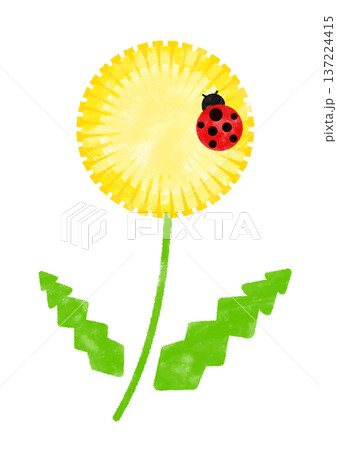 春のイラスト素材 たんぽぽとてんとう虫のイラスト 水彩風 春のイラスト素材 たんぽぽとてんとう虫のイラスト 水彩風 137224415