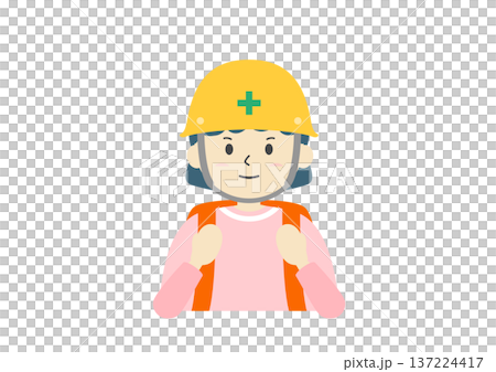 防災のイラスト素材 防災リュックとヘルメット 防災のイラスト素材 防災リュックとヘルメット 137224417