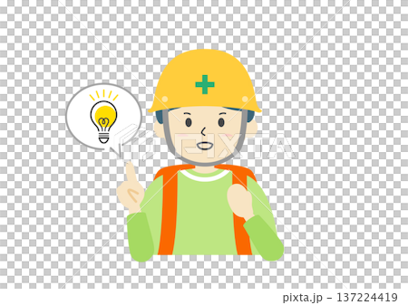防災のイラスト素材 防災リュックとヘルメット 防災のイラスト素材 防災リュックとヘルメット 137224419