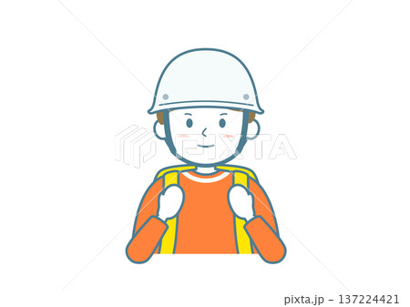 防災のイラスト素材 防災リュックとヘルメット 防災のイラスト素材 防災リュックとヘルメット 137224421