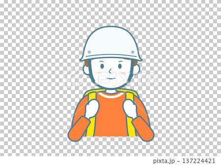 防災のイラスト素材 防災リュックとヘルメット 防災のイラスト素材 防災リュックとヘルメット 137224421