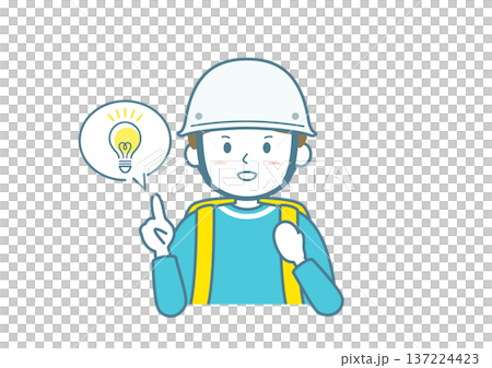 防災のイラスト素材 防災リュックとヘルメット 防災のイラスト素材 防災リュックとヘルメット 137224423