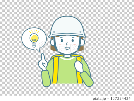 防災のイラスト素材 防災リュックとヘルメット 防災のイラスト素材 防災リュックとヘルメット 137224424