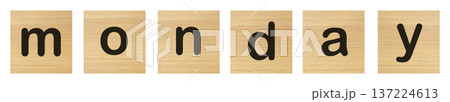 monday word with wood blocks 137224613