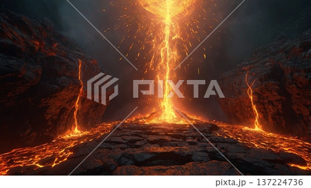 地獄の審判を告げる閻魔の業火と再生の光 137224736