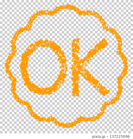 蠟筆材質，手繪印章式字母，OK 137225096