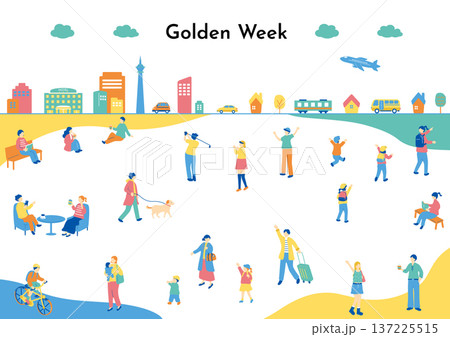 ゴールデンウィークを楽しむ人達 137225515
