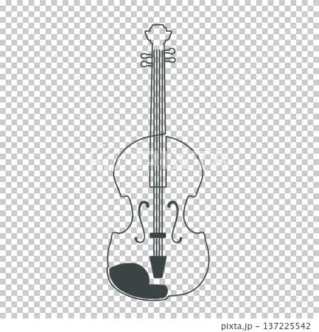 極簡主義小提琴線條繪製插圖 137225542