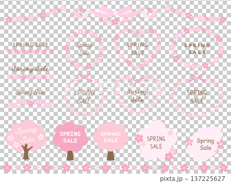 Vector illustration set of cherry blossom frame. Spring, frame, cute Vector illustration set of cherry blossom frame. Spring, frame, cute 137225627