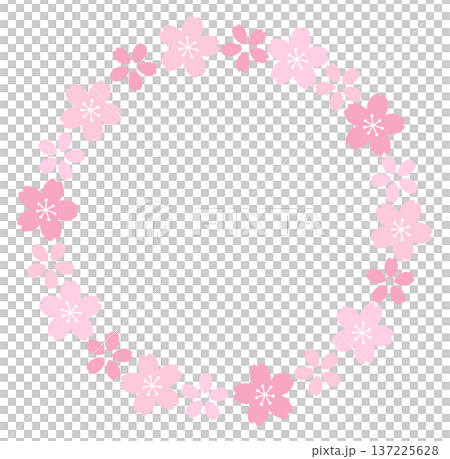 Vector illustration of a cherry blossom frame. Spring, frame, cute Vector illustration of a cherry blossom frame. Spring, frame, cute 137225628