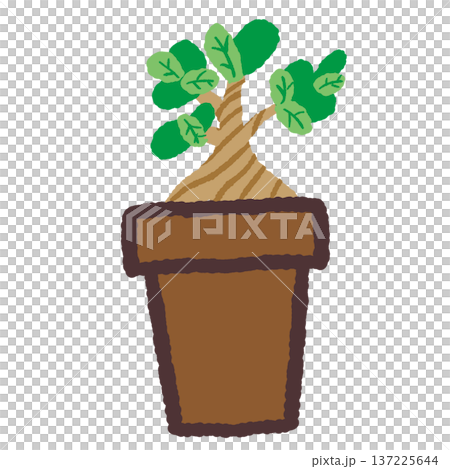 Illustration of a plant in a flowerpot Illustration of a plant in a flowerpot 137225644