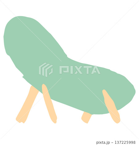 8月の園だよりに使いやすい シンプル手描き素材シリーズ｜きゅうりの馬（精霊馬） 137225998