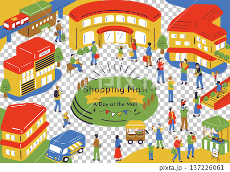 ショッピングモールで楽しむ人たち 137226061