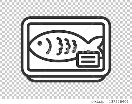 超市包裝上的魚形圖示（線條畫） 137226401
