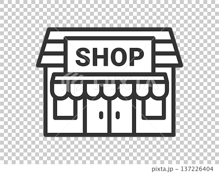 ショップのアイコン(線画)のイラスト ショップのアイコン(線画)のイラスト 137226404