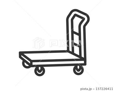 台車のアイコン（線画）のイラスト 137226411