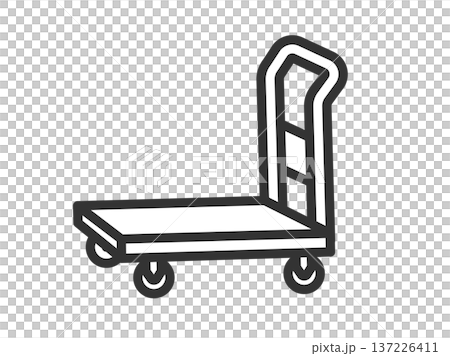 台車のアイコン（線画）のイラスト 137226411