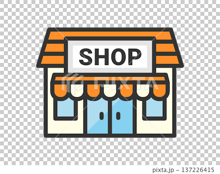 ショップのアイコン(線画カラー)のイラスト ショップのアイコン(線画カラー)のイラスト 137226415