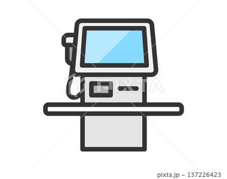 セルフレジのアイコン(線画カラー)のイラスト セルフレジのアイコン(線画カラー)のイラスト 137226423