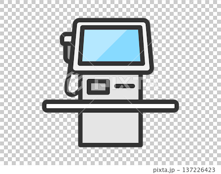 セルフレジのアイコン(線画カラー)のイラスト セルフレジのアイコン(線画カラー)のイラスト 137226423