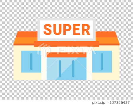 スーパーマーケットのアイコンのイラスト スーパーマーケットのアイコンのイラスト 137226427