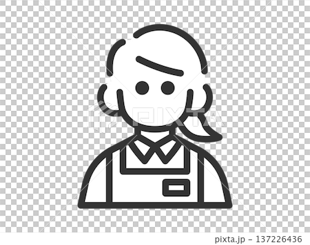 超市女店員圖示插圖(線條畫) 超市女店員圖示插圖(線條畫) 137226436