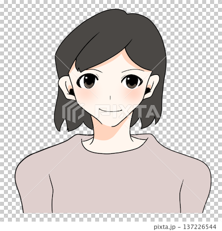 Illustration of a smiling woman Illustration of a smiling woman 137226544