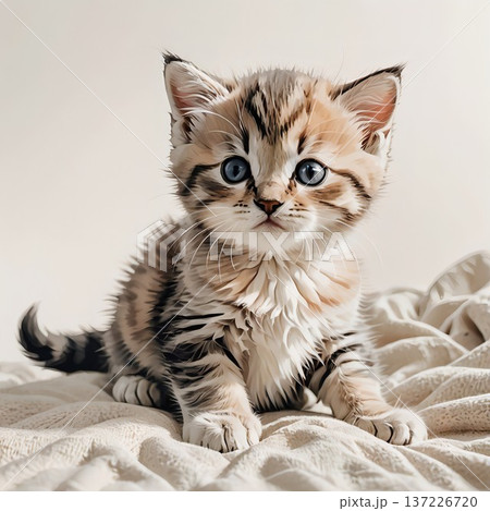 マンチカンの子猫が伏せて落ち着く姿 マンチカンの子猫が伏せて落ち着く姿 137226720