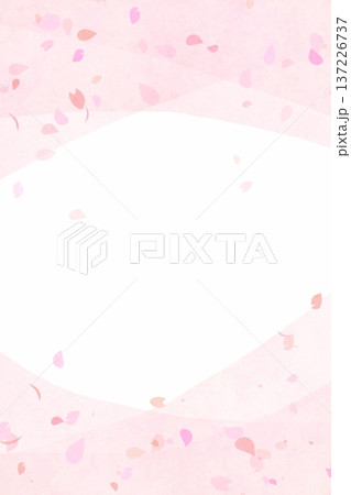 春イメージの桜の花びらフレーム背景 縦 春イメージの桜の花びらフレーム背景 縦 137226737