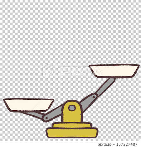 右上がりの秤のイラスト 137227487