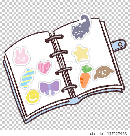 開いたシール帳のイラスト 開いたシール帳のイラスト 137227488
